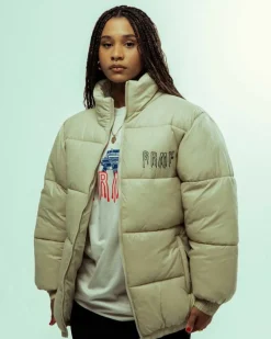 Grimey Abrigo Back At You Puffer - Cream | Fw23 Flash Sale