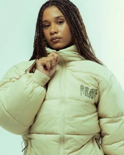 Grimey Abrigo Back At You Puffer - Cream | Fw23 Flash Sale