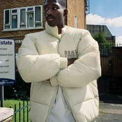 Grimey Abrigo Back At You Puffer - Cream | Fw23 Flash Sale