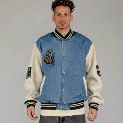 Grimey Abrigo Fire Route Denim Baseball - Blue | Spring 23 Store