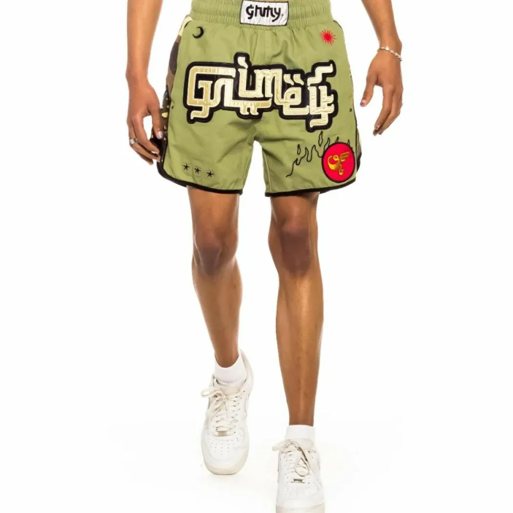 Grimey Bermuda "Glorified" Boxing Shorts - Green | Spring 22 Cheap