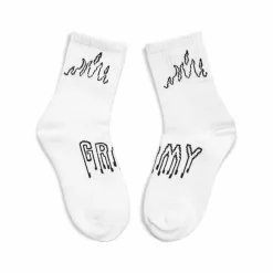 Grimey Calcetines Back At You Regular - White | Fw23 Best Sale