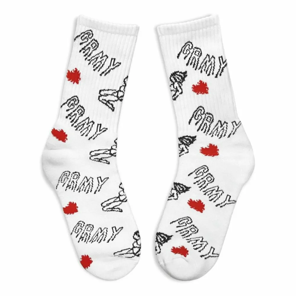 Grimey Calcetines Back At You - White | Fw23 Clearance