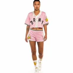 Grimey Camisa De Baseball De Chica "Jungle Punch" Mesh Crop - Pink | Spring 22 Fashion