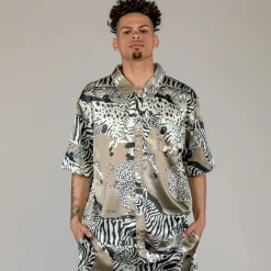 Grimey Camisa Animal Satin - Copper | Summer 23 Best Sale