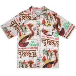 Grimey Camisa Viet Cong Beer Satin - White | Summer 23 Hot