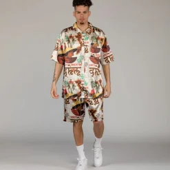 Grimey Camisa Viet Cong Beer Satin - White | Summer 23 Hot