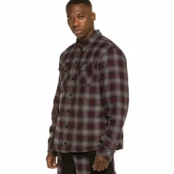 Grimey Camisa Yoga Fire Padded Flannel Shirt Fw20 Black Shop