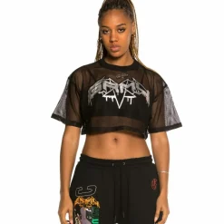 Grimey Camiseta Corta De Chica "Liveution" - Black | Spring 21 Clearance