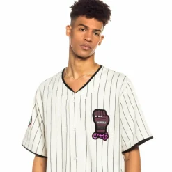 Grimey Camiseta De Baseball Day Dreamer Stripes - White| Spring 22 Clearance