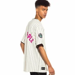 Grimey Camiseta De Baseball Day Dreamer Stripes - White| Spring 22 Clearance
