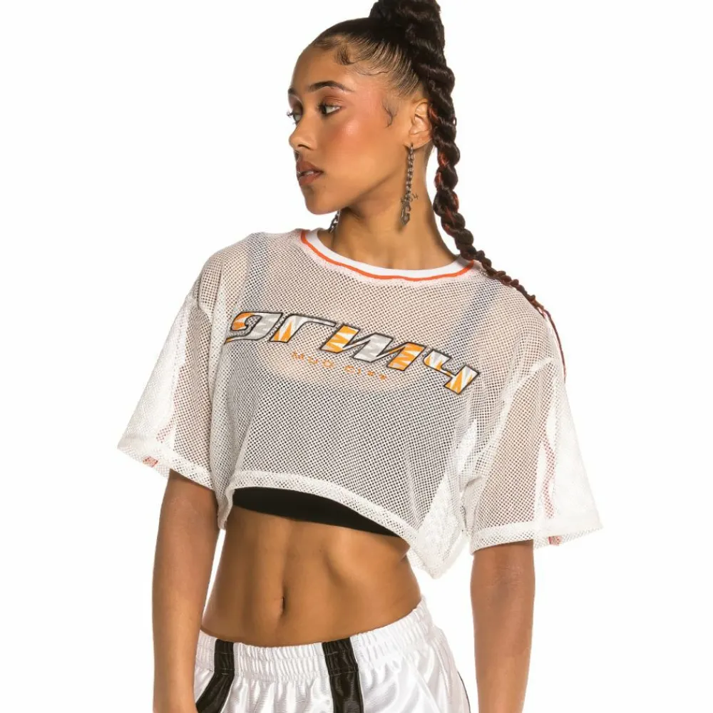 Grimey Camiseta Chica Acknowledge Piping Crop Top Ss20 White Flash Sale