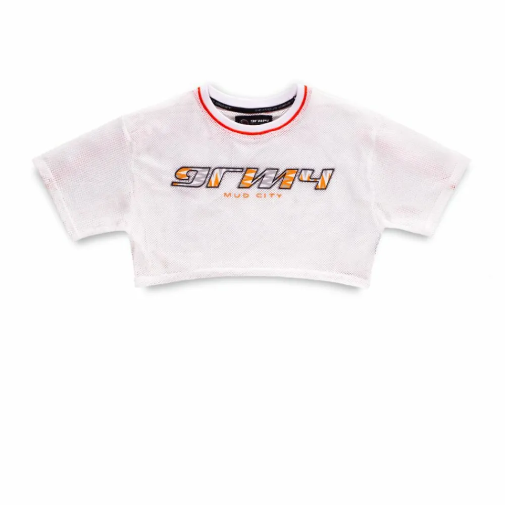 Grimey Camiseta Chica Acknowledge Piping Crop Top Ss20 White Flash Sale