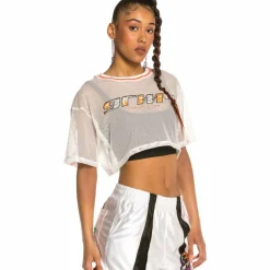 Grimey Camiseta Chica Acknowledge Piping Crop Top Ss20 White Flash Sale