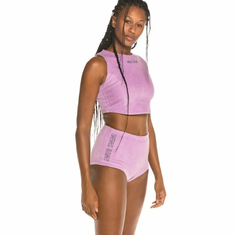 Grimey Camiseta Chica Engineering Corduroy Top Fw19 Violet Best