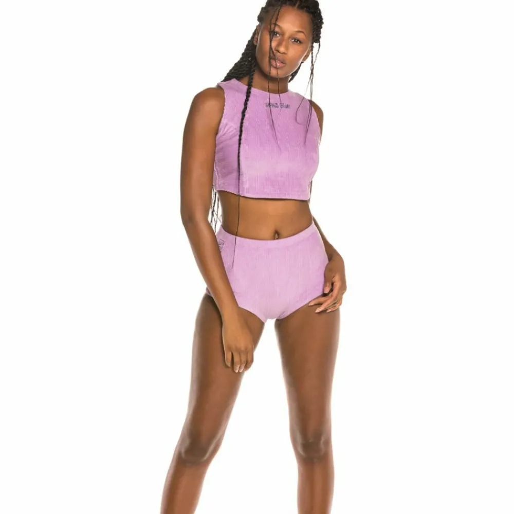 Grimey Camiseta Chica Engineering Corduroy Top Fw19 Violet Best