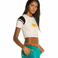 Grimey Camiseta Chica Nite Marauder Girl Crop Top Fw20 Sport Grey Hot