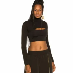 Grimey Camiseta Chica Sighting In Vostok Long Sleeve Crop Top Fw19 Black Flash Sale