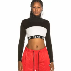 Grimey Camiseta Chica Sighting In Vostok Long Sleeve Crop Top Fw19 Black Flash Sale