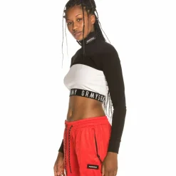 Grimey Camiseta Chica Sighting In Vostok Long Sleeve Crop Top Fw19 Black Flash Sale