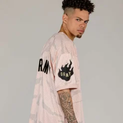 Grimey Camiseta Cloven Tongues All Over Print Mesh - Cream | Summer 23 Sale
