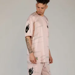 Grimey Camiseta Cloven Tongues All Over Print Mesh - Cream | Summer 23 Sale