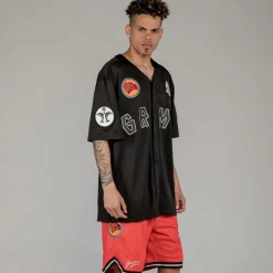 Grimey Camiseta The Clout Mesh Baseball - Black | Spring 23 Flash Sale