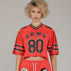 Grimey Camiseta The Clout Mesh Crop Girl - Red | Spring 23 Shop