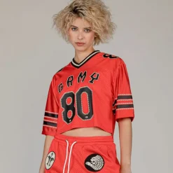 Grimey Camiseta The Clout Mesh Crop Girl - Red | Spring 23 Shop