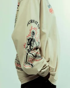 Grimey Camiseta Manga Larga Back At You - Cream | Fw23 Online