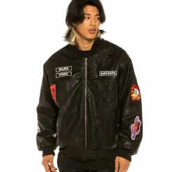 Grimey Chaqueta Bomber "Cecilio X Grmy" Pu Leather | Black - Fall 21 Flash Sale