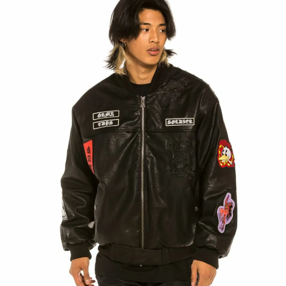 Grimey Chaqueta Bomber "Cecilio X Grmy" Pu Leather | Black - Fall 21 Flash Sale