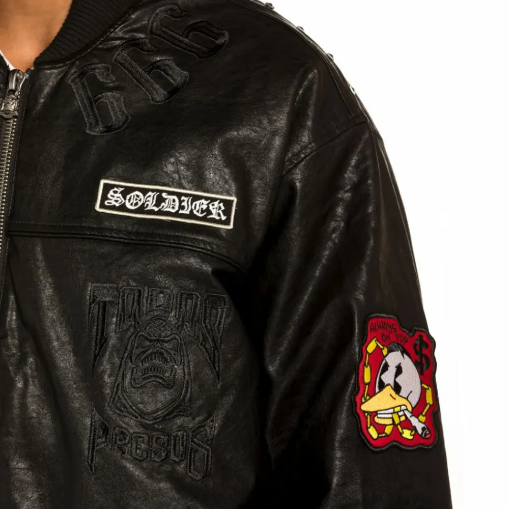 Grimey Chaqueta Bomber "Cecilio X Grmy" Pu Leather | Black - Fall 21 Flash Sale