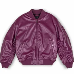 Grimey Chaqueta Bomber "Iam" Pu Leather - Wine | Fall 22 Best Sale