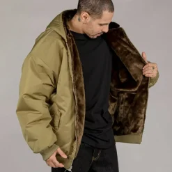 Grimey Chaqueta Bomber Lost Boys Reversible Fur - Brown | Winter 22 Sale