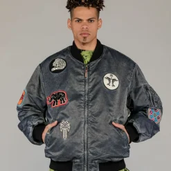 Grimey Chaqueta Bomber The Clout Washed Black | Spring 23 Best