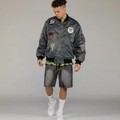 Grimey Chaqueta Bomber The Clout Washed Black | Spring 23 Best