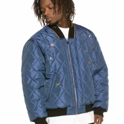 Grimey Chaqueta Bomber Transsiberian Ss19 Blue Flash Sale