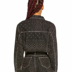 Grimey Chaqueta Chica Carnitas Crop Denim Ss20 Black Fashion