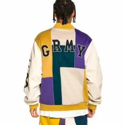 Grimey Chaqueta De Baseball "Singgang Junction" - Navy | Fall 21 Sale
