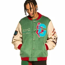 Grimey Chaqueta De Baseball "Singgang Junction" - Green | Fall 21 Hot