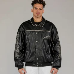 Grimey Chaqueta Fire Route Pu Leather - Black | Spring 23 Outlet