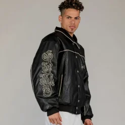 Grimey Chaqueta Fire Route Pu Leather - Black | Spring 23 Outlet