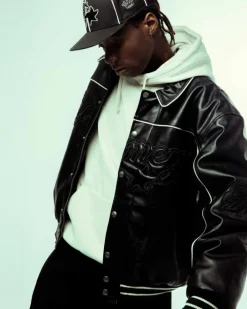 Grimey Chaqueta Madrid Pu Leather - Black | Fw23 Best Sale