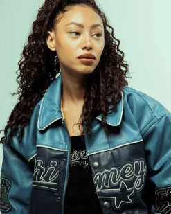 Grimey Chaqueta Madrid Pu Leather - Navy | Fw23 Store