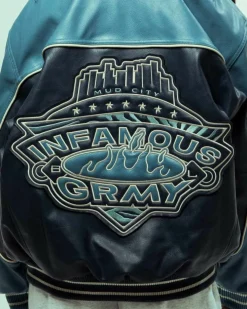 Grimey Chaqueta Madrid Pu Leather - Navy | Fw23 Store