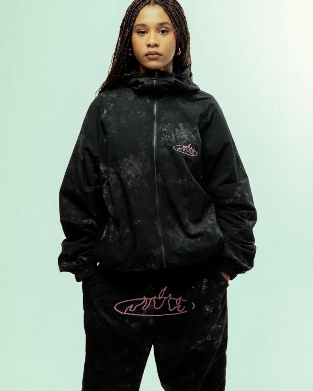 Grimey Chaqueta Melted Stone Tie And Dye Vintage - Black | Fw23 New