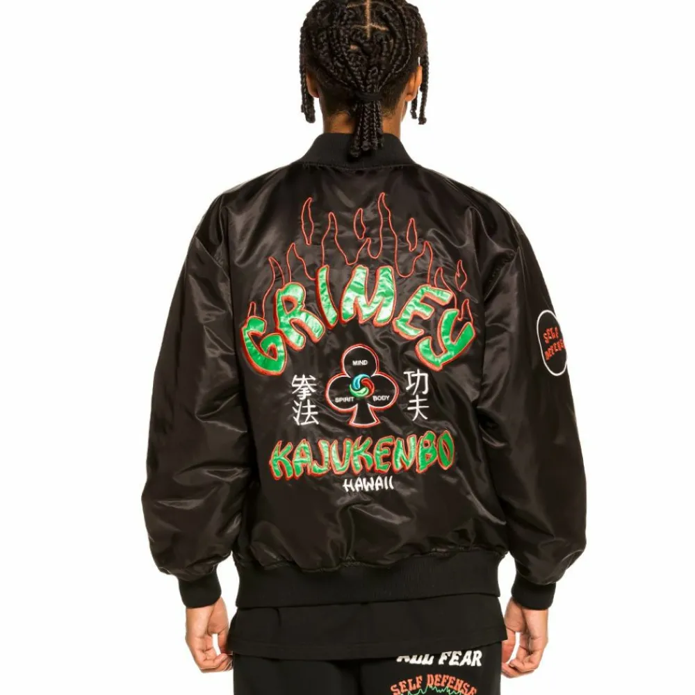 Grimey Chaqueta Satinada Reversible "Destroy All Fear" - Black/Blue | Fall 21 Flash Sale