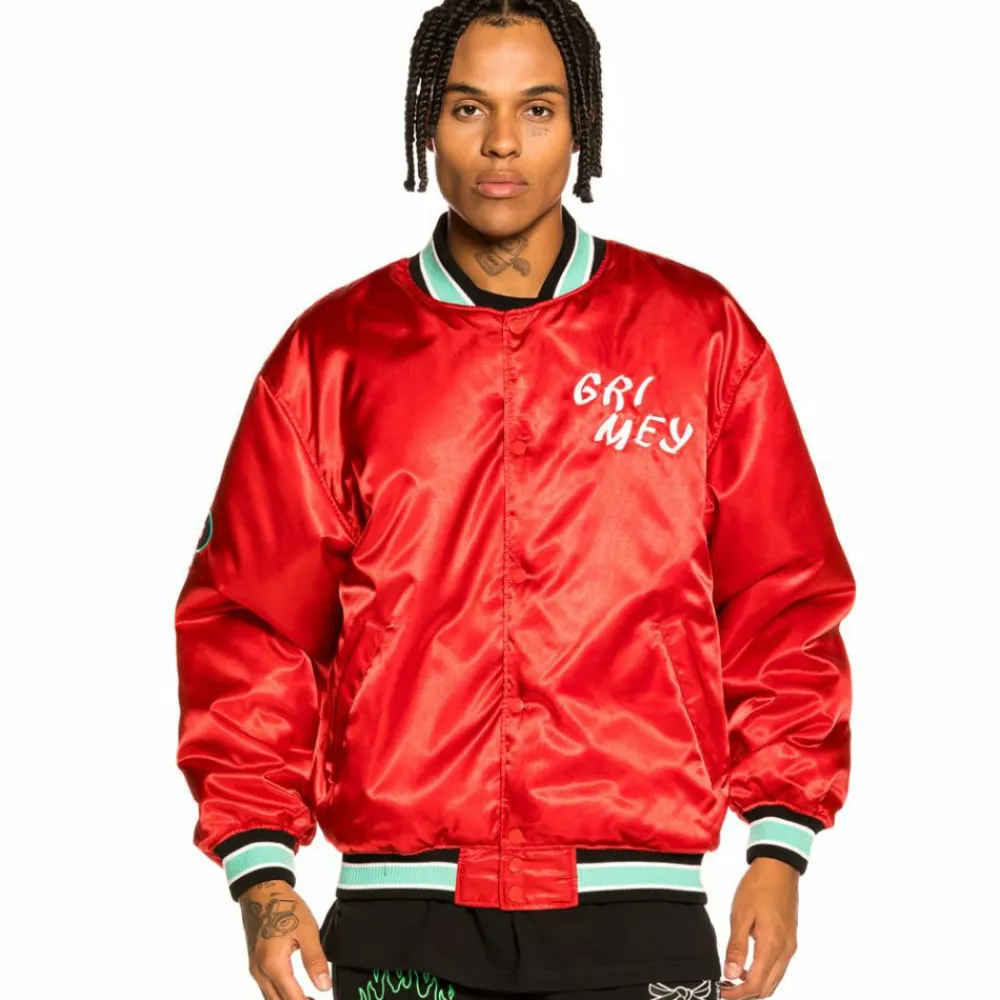 Grimey Chaqueta Satinada Reversible "Destroy All Fear" - Red | Fall 21 Sale