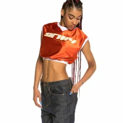 Grimey Crop Top Chica Acknowledge Ss20 Orange Fashion